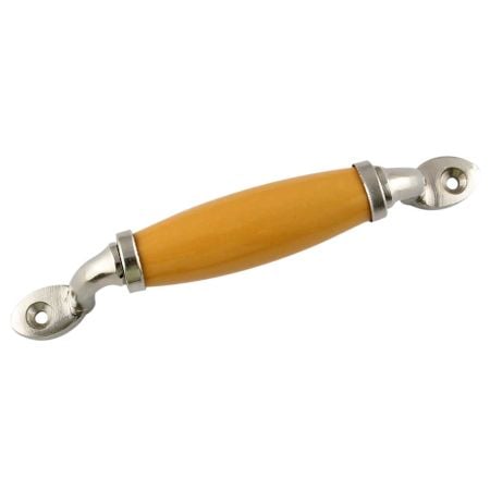 Mustard Small Ceramic Silver Door Handles